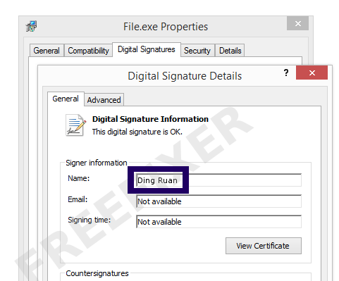 Screenshot of the Ding Ruan certificate